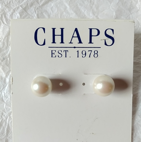 🦋 NAPIER, CHAPS PIERCED EARRINGS - HOOPS, PEARL STUDS - Picture 3 of 7